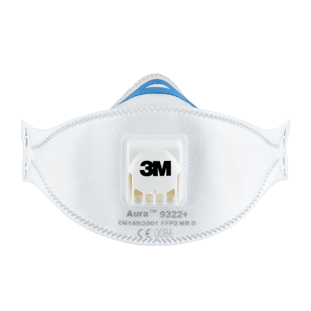 Stofmasker 3M Aura voor schuren 9322 FFP2 met ventiel 2 stuks