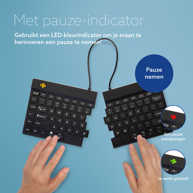 Toetsenbord R-Go Split Break QWERTY WL zwart