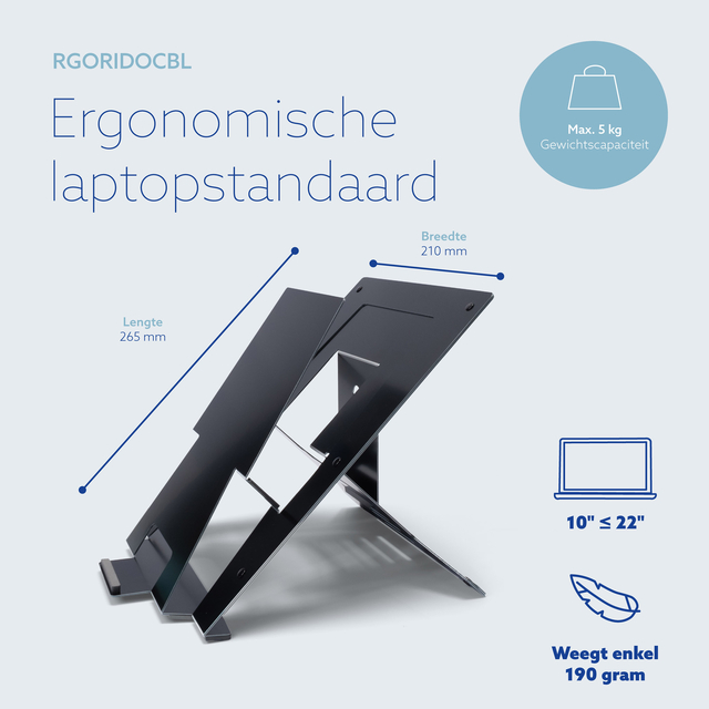 Laptopstandaard R-Go Riser Documenthouder