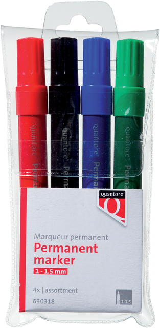 Permanent marker Quantore rond 1-1.5mm assorti 4 stuks