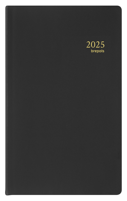 Agenda 2025 Brepols Breplan Seta 7dagen/1pagina assorti zwart bordeaux blauw