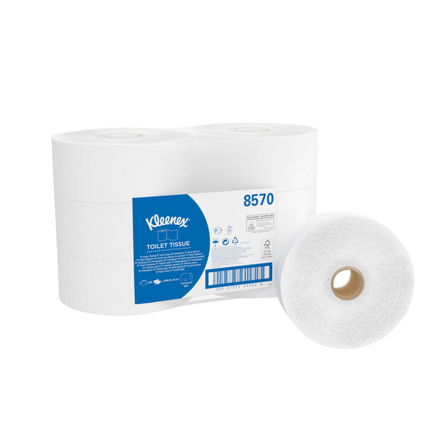 Toiletpapier Kleenex jumbo 2-laags 200m wit 8570