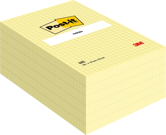 Memoblok Post-it 662 102x152mm ruit geel