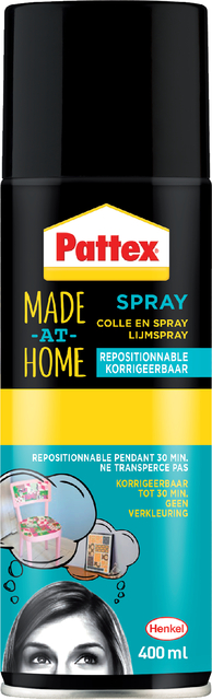 Lijm Pattex hobby spuitbus non-permanent 400ml