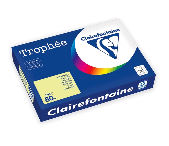 Kopieerpapier Trophée A4 80gr citroengeel 500 vel