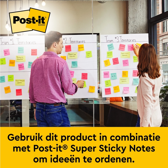 Meeting chart Post-it 563R Super Sticky 50,8x58,4cm met tafelstandaard wit 20 vel