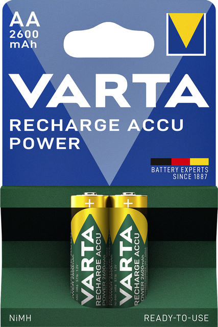 Batterij oplaadbaar Varta 2xAA 2600mAh ready2use