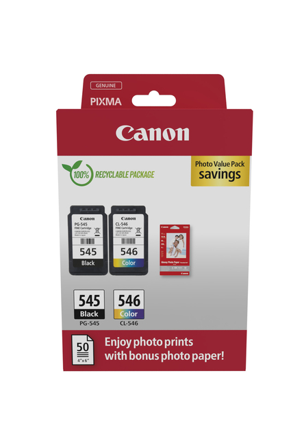 Inktcartridge Canon PG-545 + CL-546 zwart + kleur