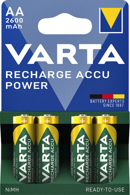 Batterij oplaadbaar Varta 4xAA 2600mAh ready2use