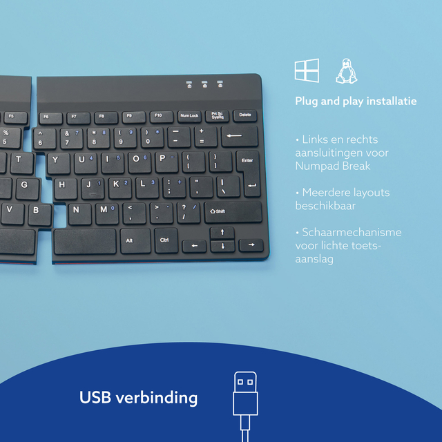 Toetsenbord R-Go Ergonomisch Split Break QWERTY