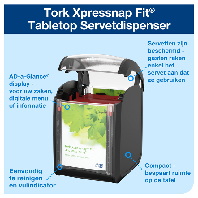 Servetdispenser Tork Xpressnap® tabletop N14 zwart 272900