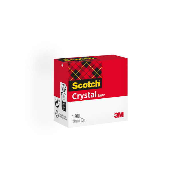 Plakband Scotch Crystal 600 19mmx33m transparant