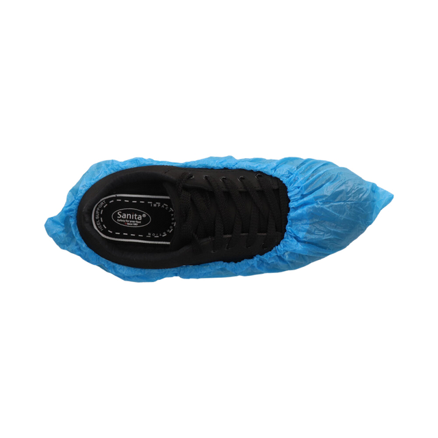 Schoenovertrek CMT 40mu geruwd maat 36-46 CPE blauw 100 stuks