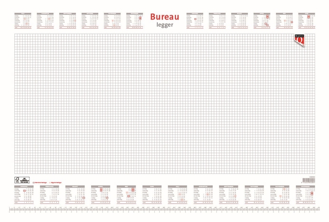 Bureau-onderlegblok 2025 Quantore ruit 56,5X36CM  wit