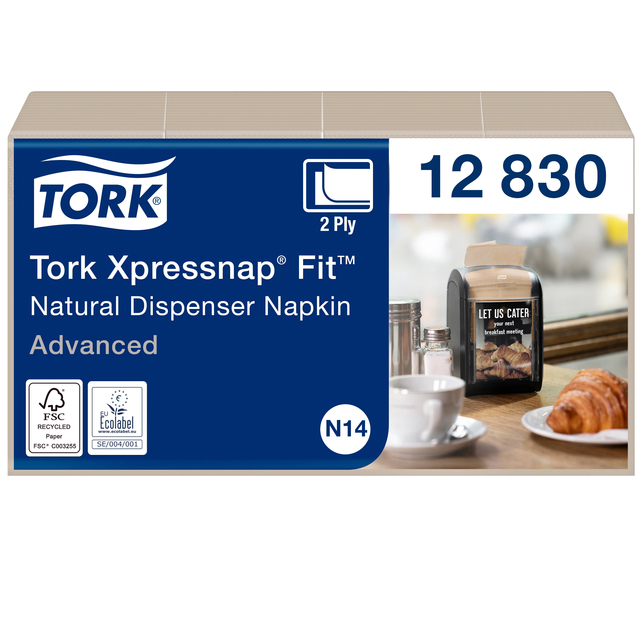 Servetten Tork Xpressnap Fit ® N14 2-laags 720 stuks naturel 12830