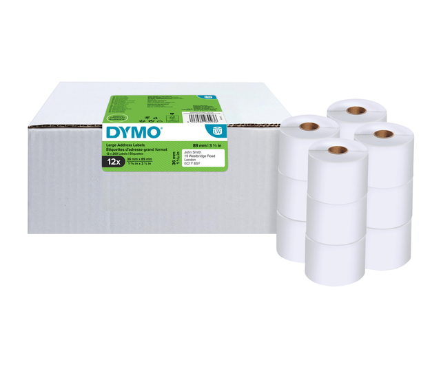 Etiket Dymo LabelWriter adressering 36x89mm 12 rollen á 260 stuks wit