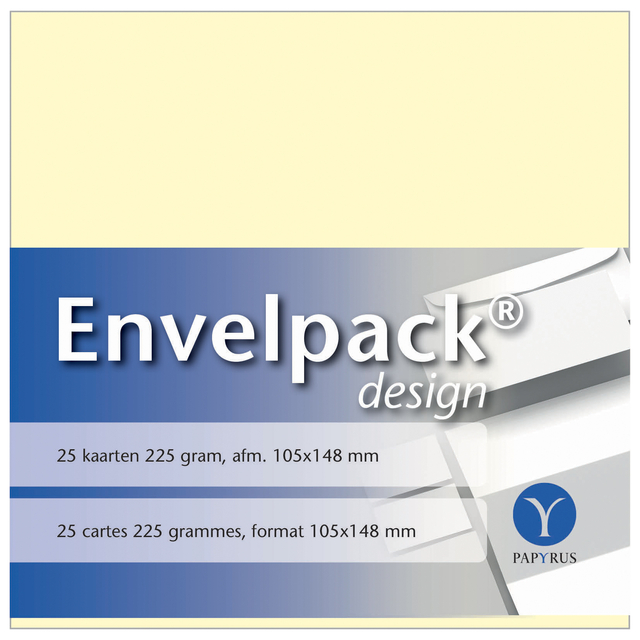 Enkele kaart Papyrus Envelpack Design A6 105x148mm ivoor 894420 set van 25