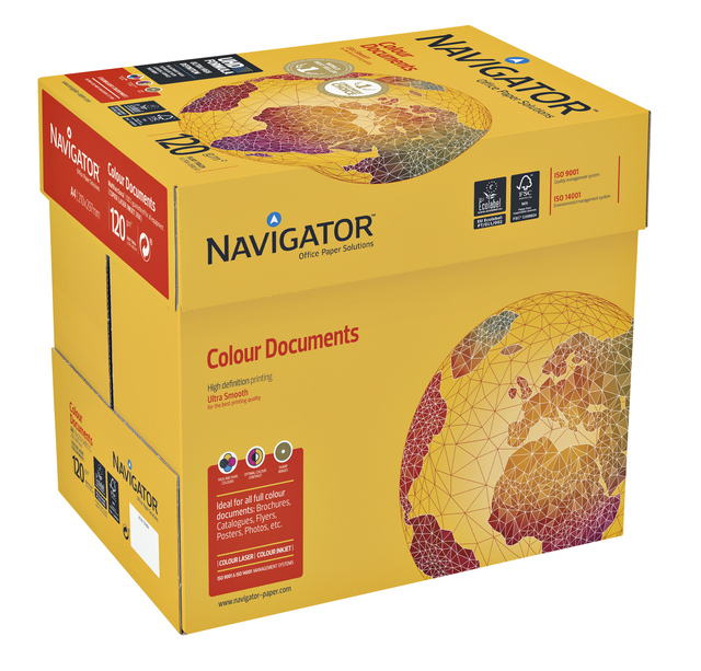 Kopieerpapier Navigator Colour Documents A4 120gr wit 250 vel