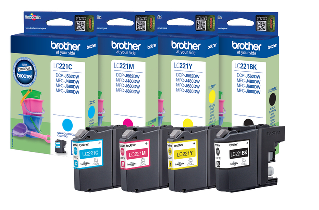 Inktcartridge Brother LC-221M rood