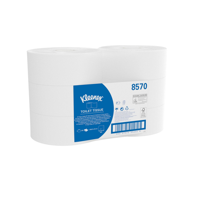 Toiletpapier Kleenex jumbo 2-laags 200m wit 8570