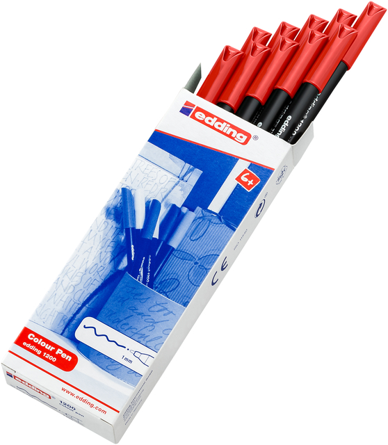 Fineliner edding 1200 002 fijn rood