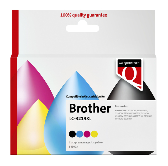 Inktcartridge Quantore alternatief tbv Brother LC-3219XL zwart + 3 kleuren