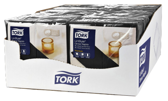 Dinnerservetten Tork Premium LinStyle® 1/8 gevouwen 50 stuks zwart 478151