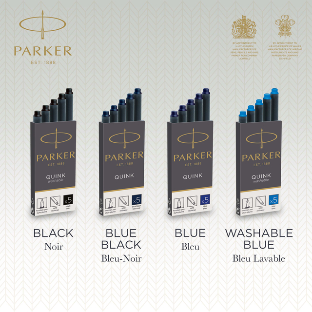 Inktpatroon Parker Quink blauwzwart blister à 5 stuks