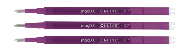 Gelschrijvervulling Online Magixx 0.7mm violet blister à 3 stuks