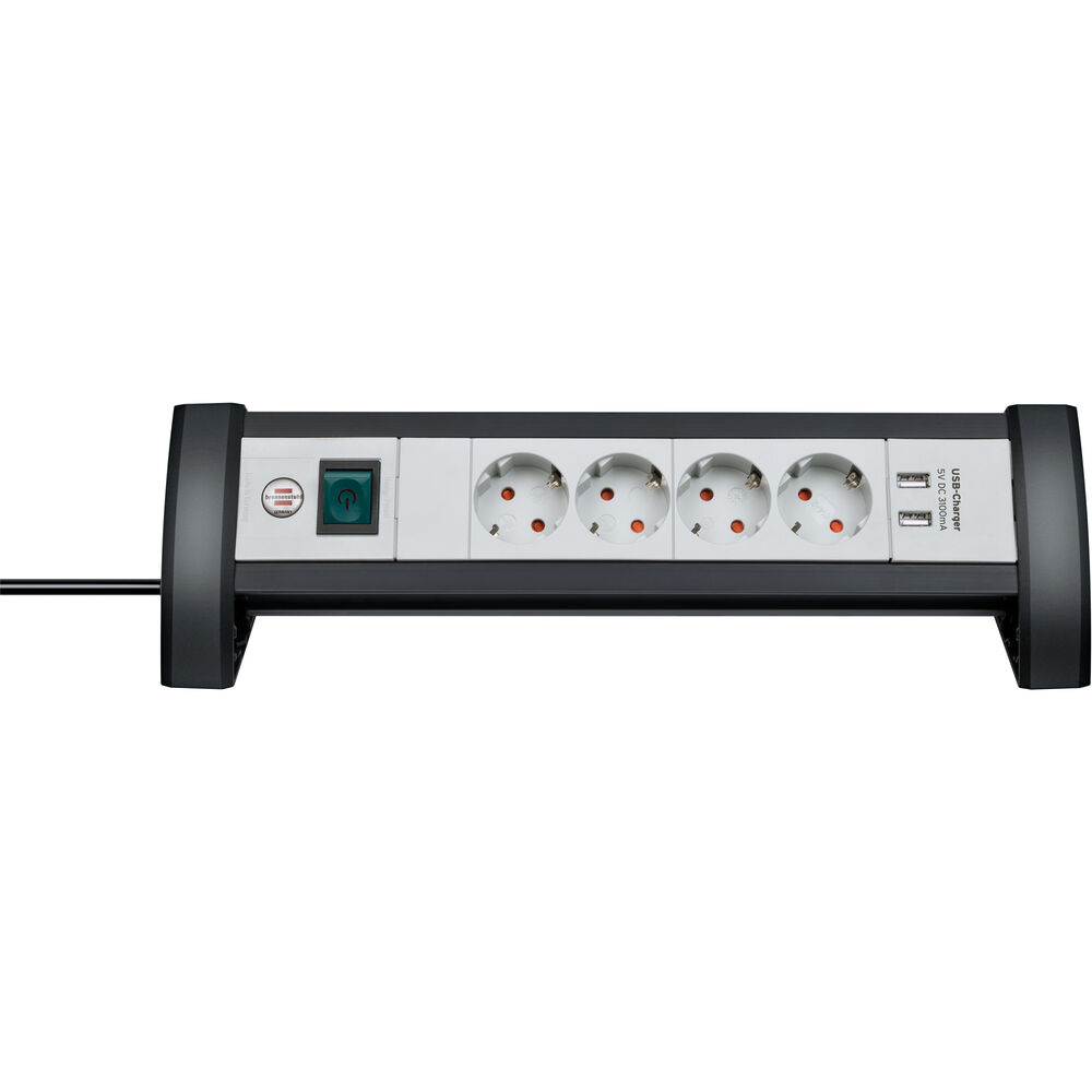 Brennenstuhl Premium Office-Line PDU 16A met 4x Type F stopcontacten, 2x USB