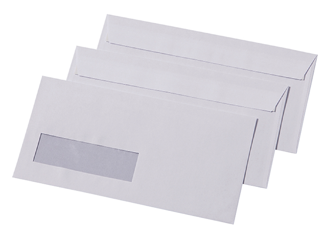 Envelop Quantore 110x220mm venster 3x10cm links 500 stuks