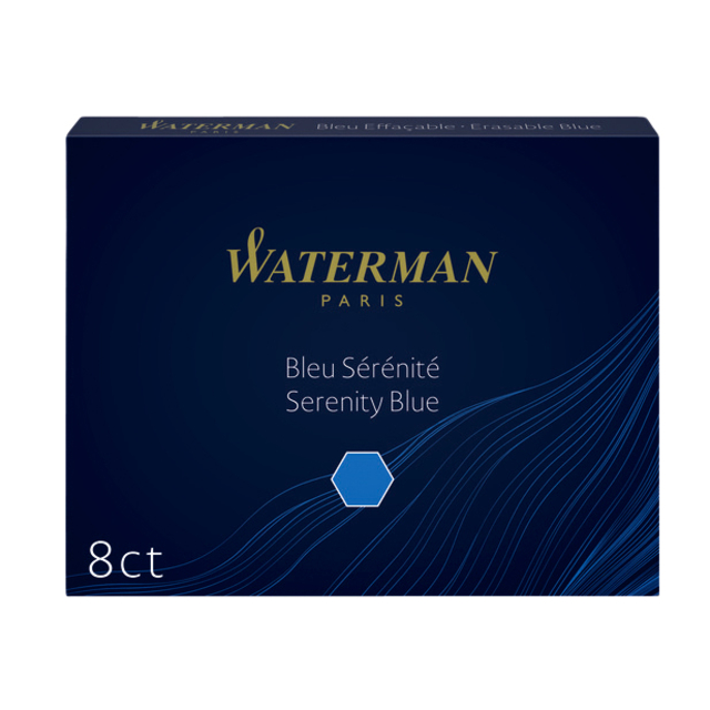 Inktpatroon Waterman nr 23 lang blauw pak à 8 stuks