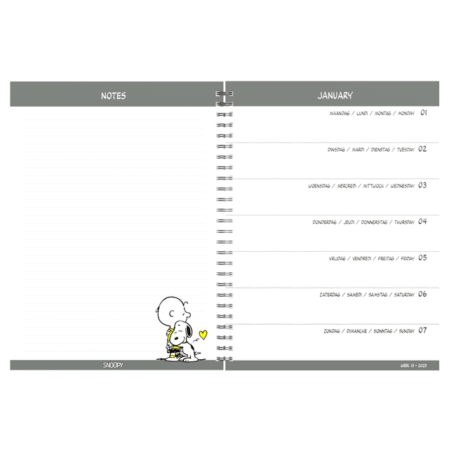 Agenda 2025 Lannoo bureau Peanuts 7dagen/2pagina's