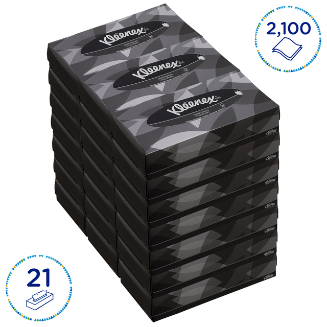 Facial tissues Kleenex standaard 2-laags 21x100stuks wit 8835