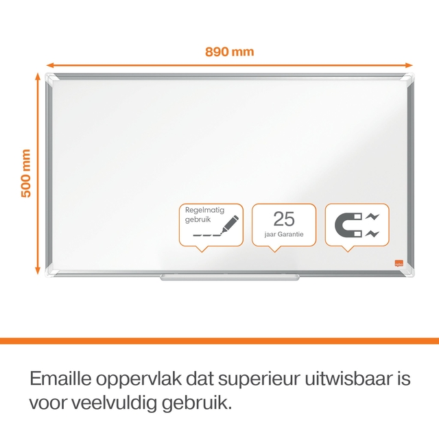 Whiteboard Nobo Premium Plus Widescreen 50x89cm emaille