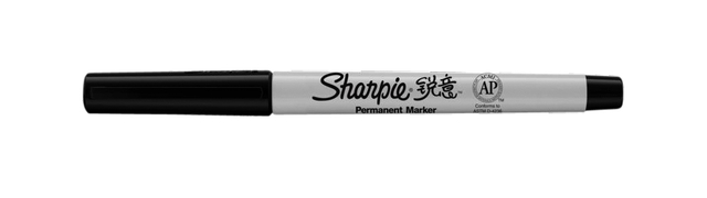 Viltstift Sharpie rond ultra fine zwart blister à 2 stuks