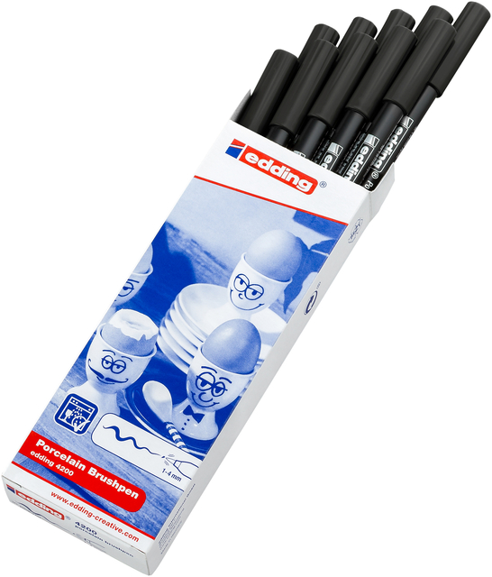 Brushpen edding 4200 porselein zwart