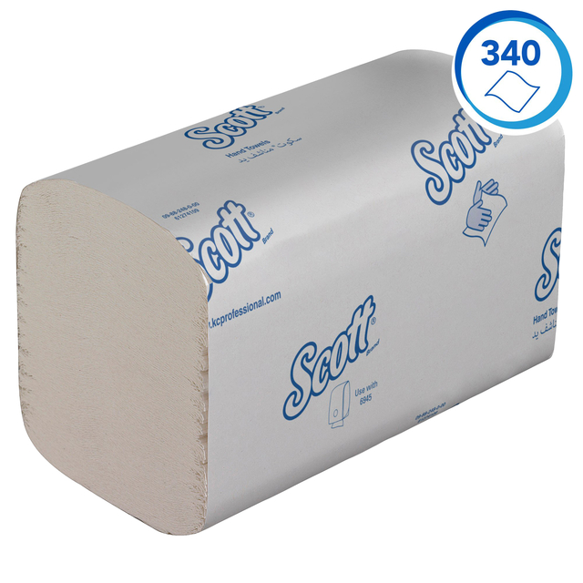 Handdoek Scott Essential i-vouw 1-laags 20x21cm wit 15x340stuks 6617