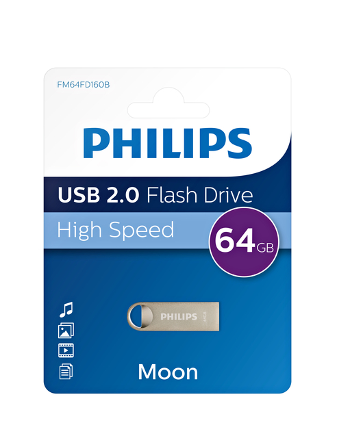 USB-stick 2.0 Philips moon vintage silver 64GB