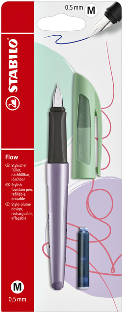 Vulpen STABILO Flow cosmetic medium fresh lavender blister à 1 stuk