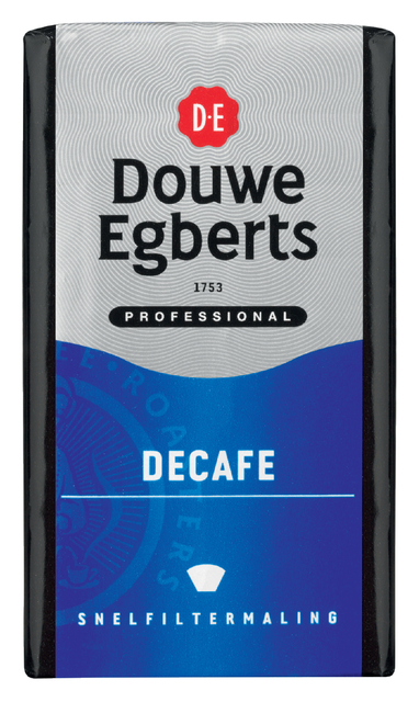 Koffie Douwe Egberts snelfiltermaling decafe 250gr