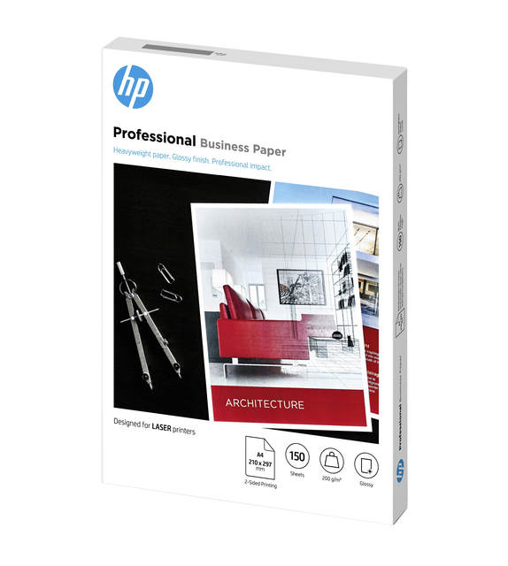 Fotopapier laser HP 7MV83A 200gr A4 glans wit 150 vel