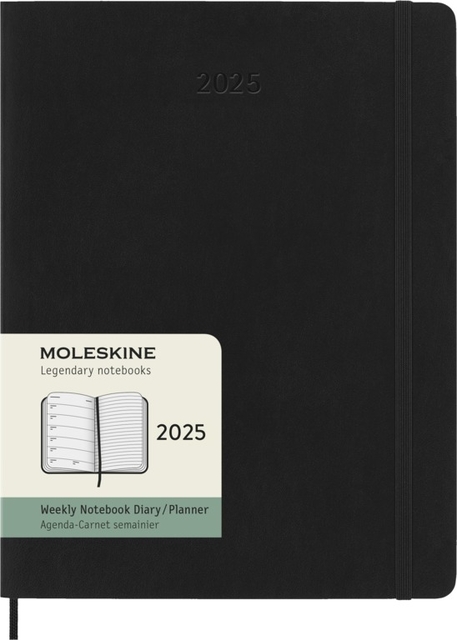 Agenda 2025 Moleskine 12M Planner Weekly 7dagen/1pagina extra large sc black