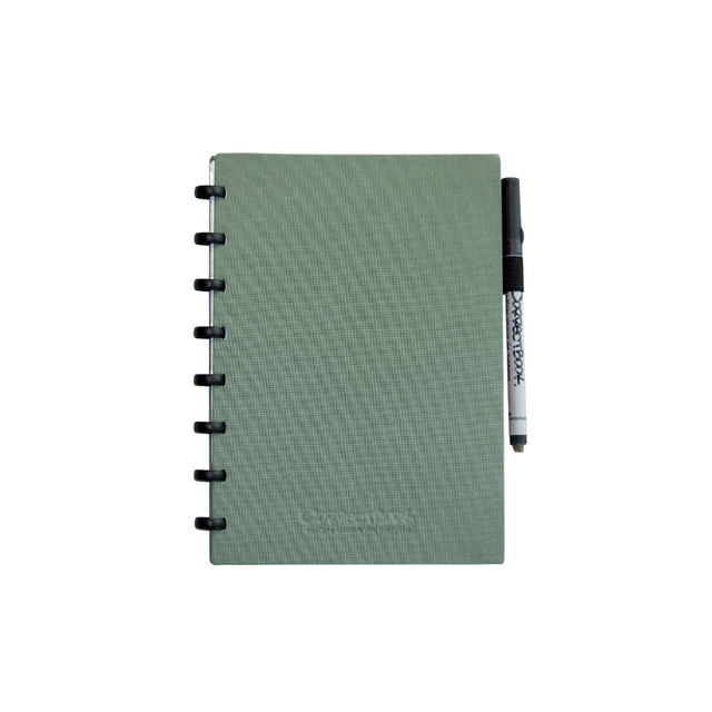 Notitieboek Correctbook A5 blanco 40blz linnen olive green