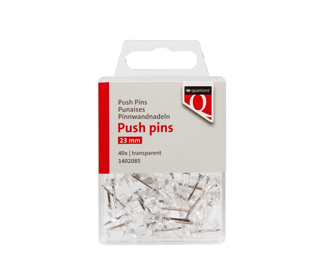 Push pins Quantore 40 stuks transparant