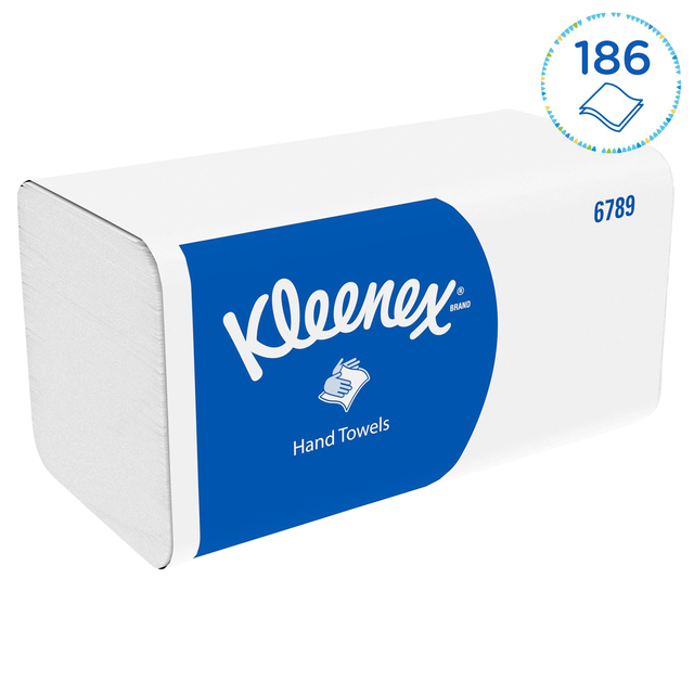 Handdoek Kleenex i-vouw 2-laags 21x21.5cm 15x186stuks wit 6789