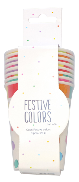 Bekers Haza Festive Colors 250ml 8 stuks