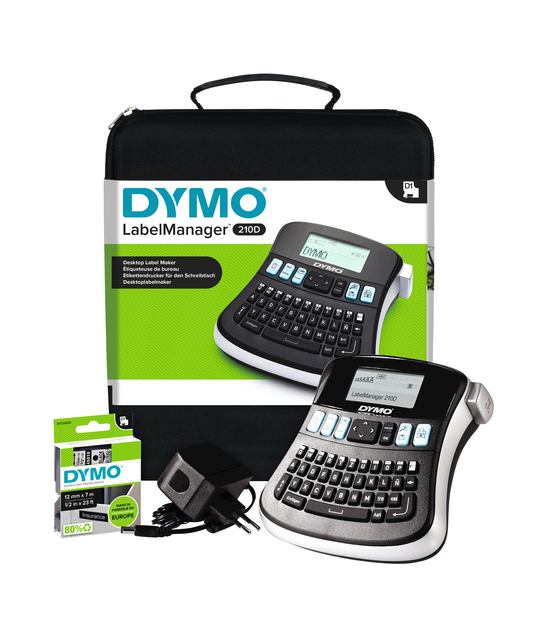 Labelprinter Dymo LabelManager 210D+ draagbaar qwerty 12mm zwart in koffer