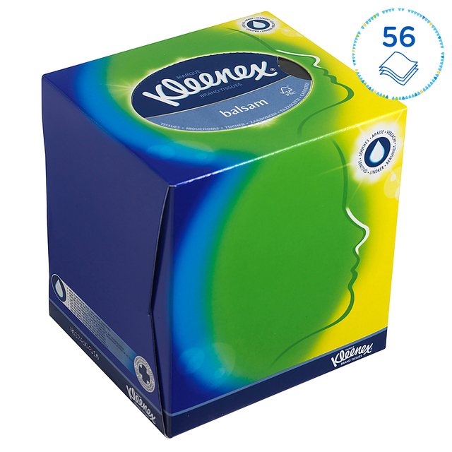 Facial tissues Kleenex kubus 3-laags 56stuks wit 8825