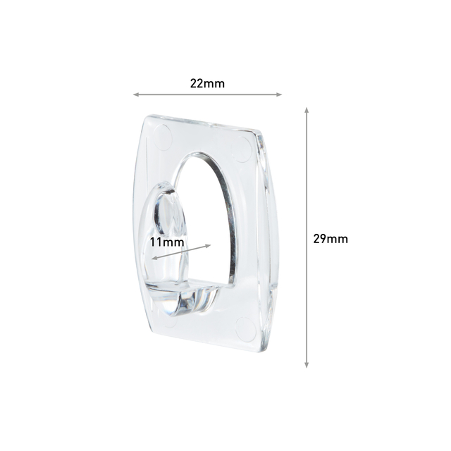 Haak Command mini inclusief bevestigingsstrip transparant 6 stuks